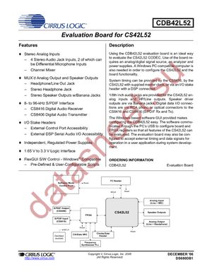 CDB42L52 datasheet  